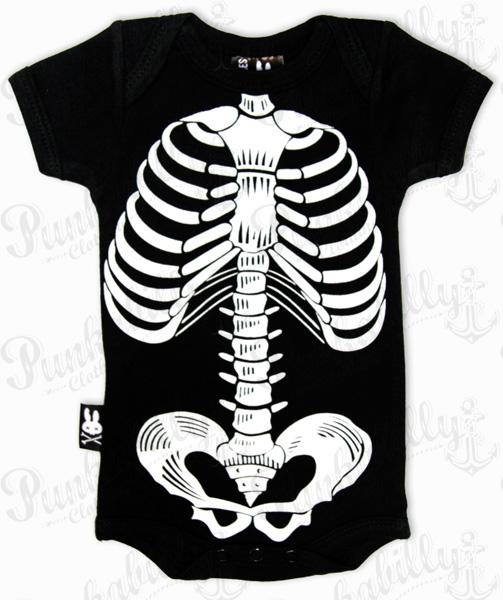 Skeleton Print Baby Onesie