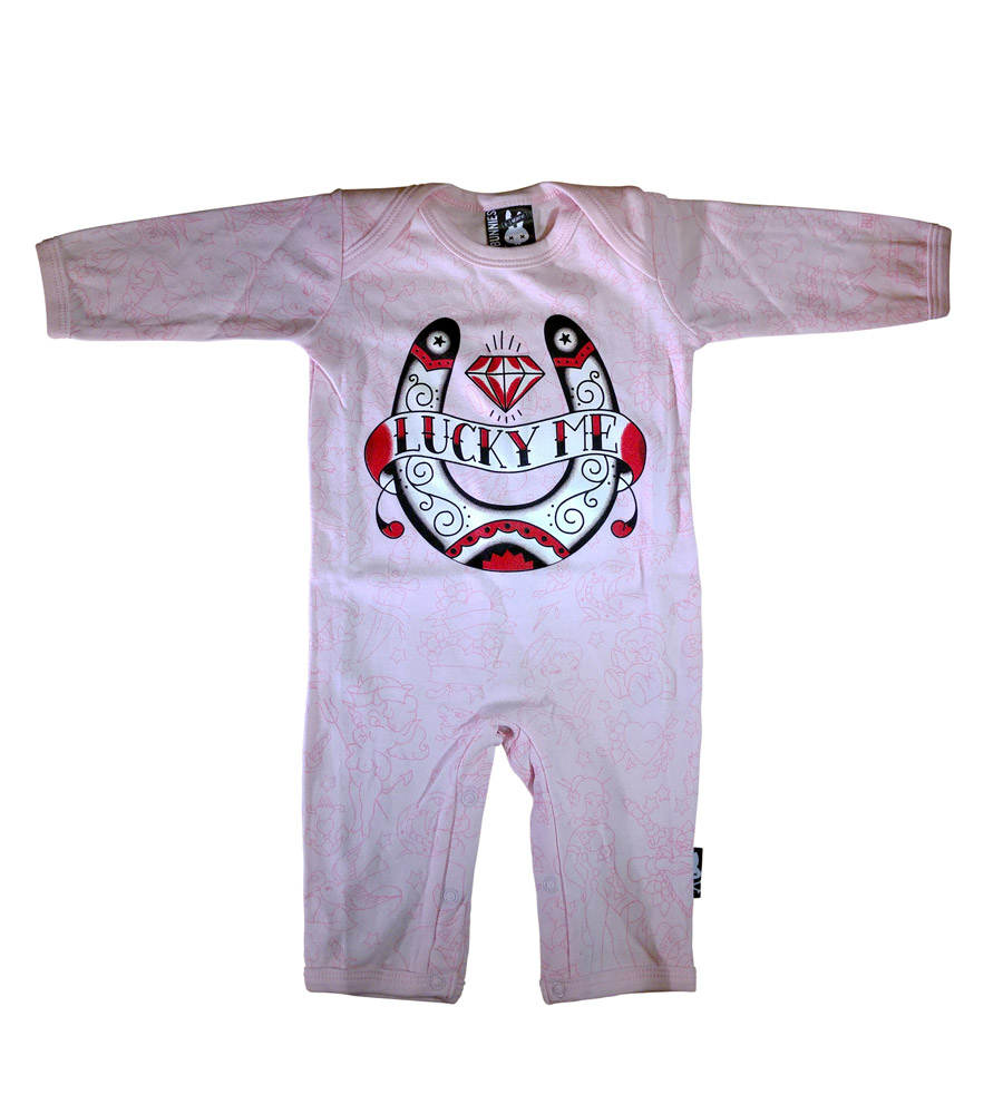 Pink "Lucky Me" Baby Onesie