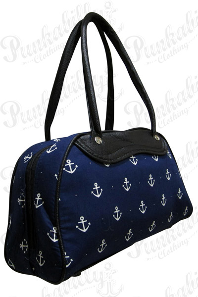 Navy Blue Anchor bowling bag