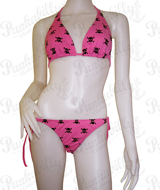 Pink Punk Skulls Bikini
