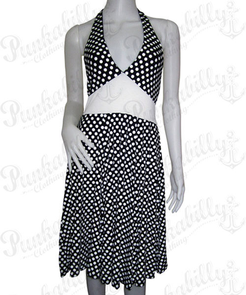 Black with white polka dots dress
