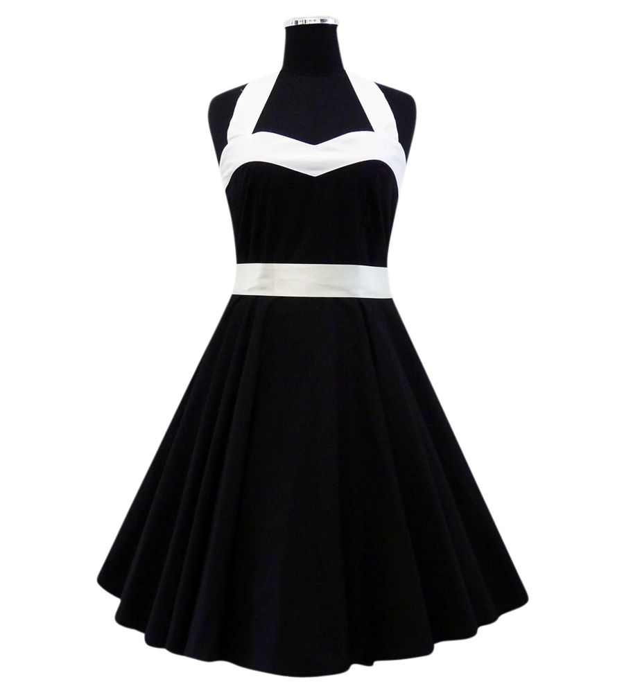 Heart Shape Black & White Rockabilly swing dress