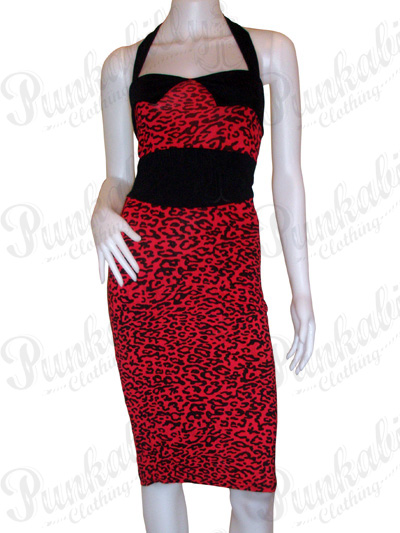 Red Rockabilly Leopard Dress