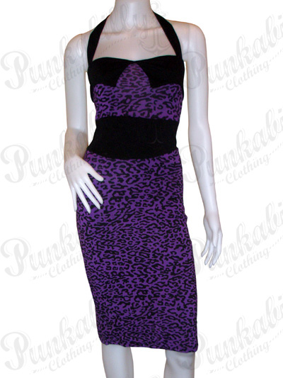 Purple Rockabilly Leopard Dress