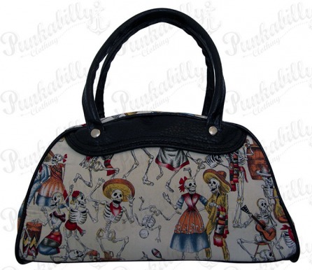 Cream "Skulls Party" Rockabilly bowling bag