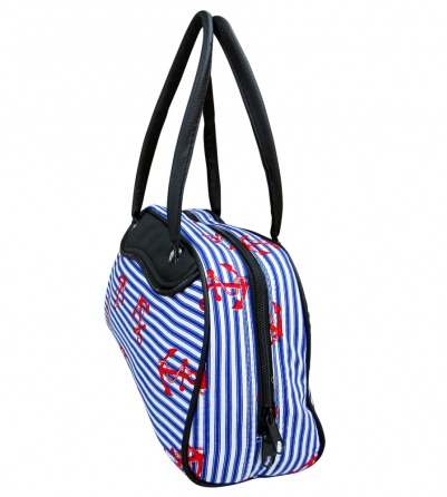 Navy Blue Stripes Anchor Bag