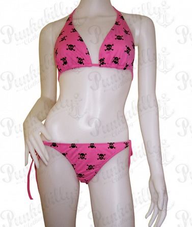 Pink Punk Skulls Bikini