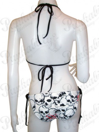 Skulls Punk White Bikini