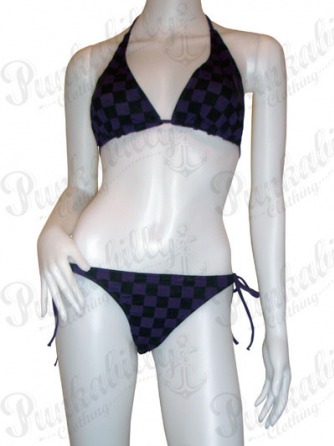 Checked Purple Rockabilly Bikini