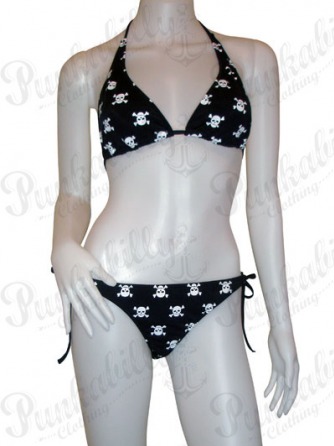 Black Punk Bikini with skulls