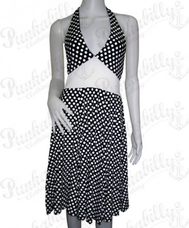 Black with white polka dots dress