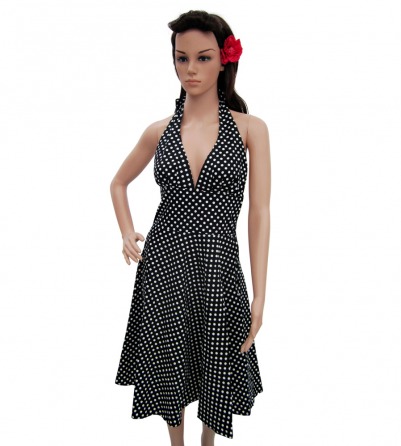 Black Dress with White Polka Dots