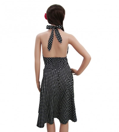 Black Dress with White Polka Dots