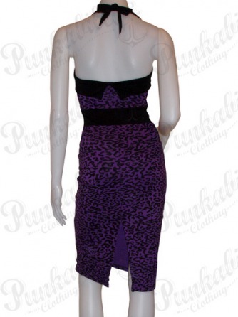 Purple Rockabilly Leopard Dress