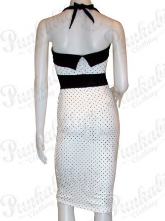 Rockabilly White Polka Dot Dress