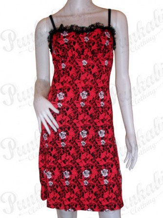 Roses and Skulls Rockabilly Dress