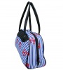 Navy Blue Stripes Anchor Bag