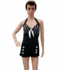 Halter top polka dot Black Swimwear