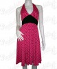 Pink dress with black polka dots