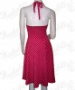 Pink dress with black polka dots