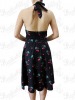 Black Dress with  Cherry print