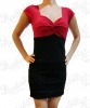 Black with Red Top Rockabilly Mini Dress