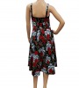 Rockabilly Style Skulls & Roses Black Dress